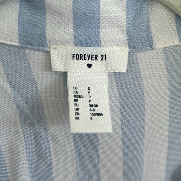 Forever 21 Seersucker Retro Stripe Woven Pajama Set Size Small - Picture 4 of 9